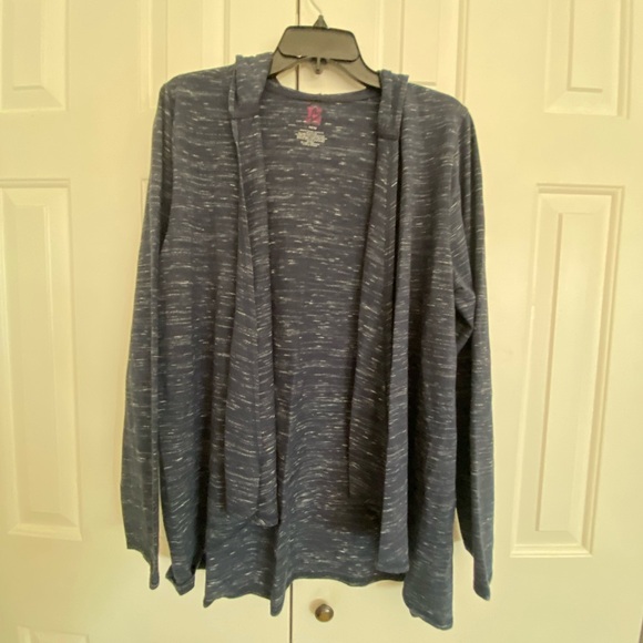 Lane Bryant Blue Hooded Cardigan - Picture 1 of 6